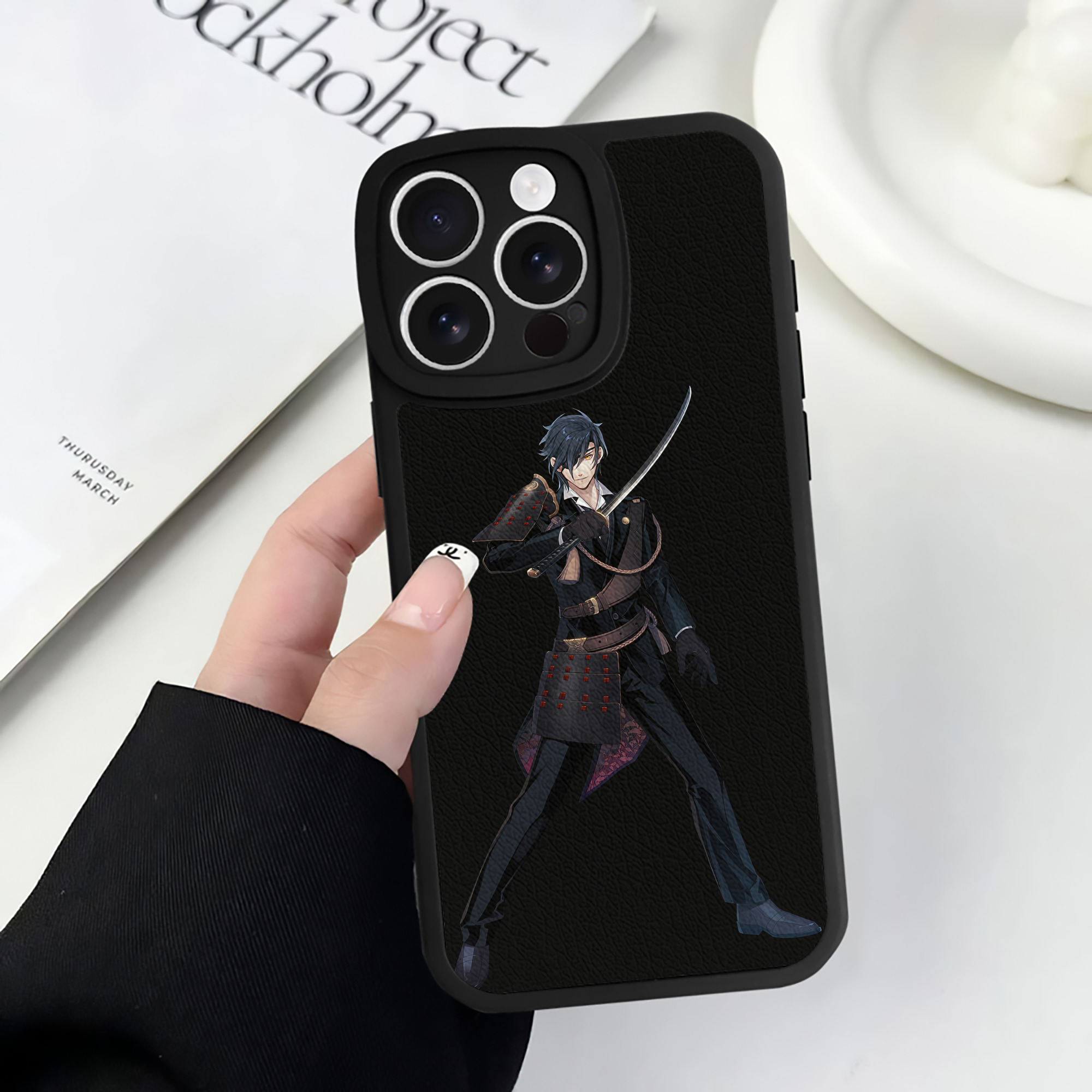 （画像用） 刀剣乱舞 Touken Ranbu 【iPhone 16シリーズ対応】シリコンスマホケース（レザー調） 材質：シリコン